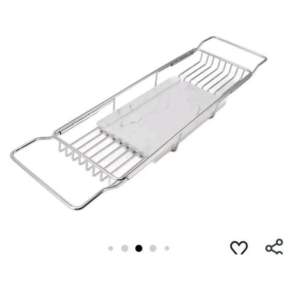 Expandable Stainless Steel/Marble Bathtub Caddy Tray, European Style,...